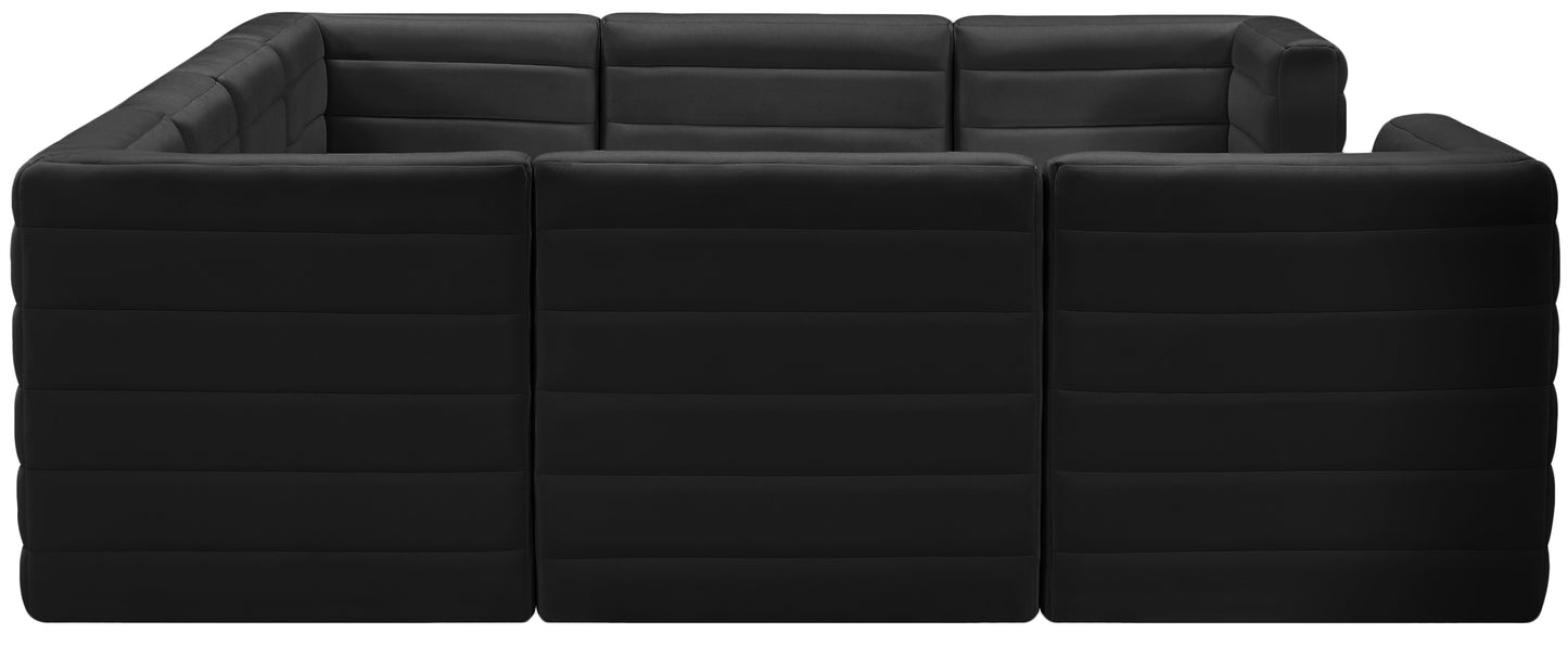 amelia black velvet modular sectional sec8a