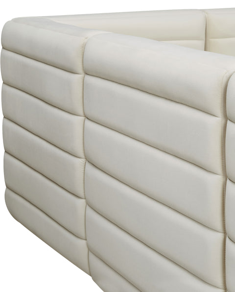Amelia Cream Velvet Modular Armless Chair Armless