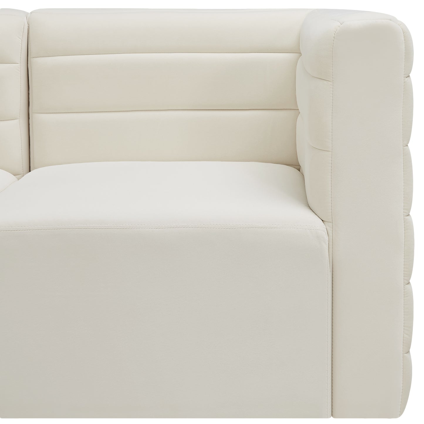 amelia cream velvet modular armless chair armless