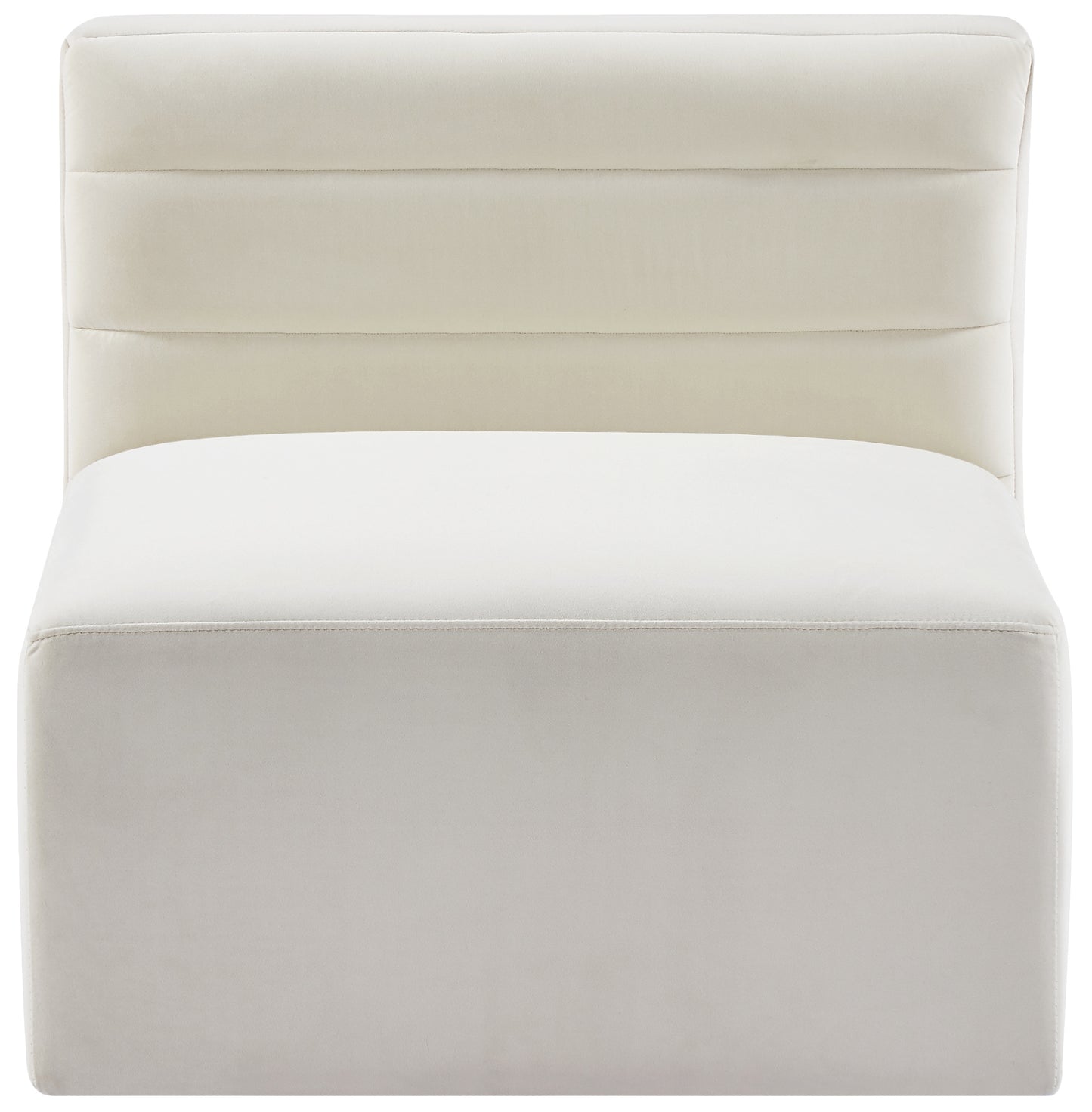 amelia cream velvet modular armless chair armless