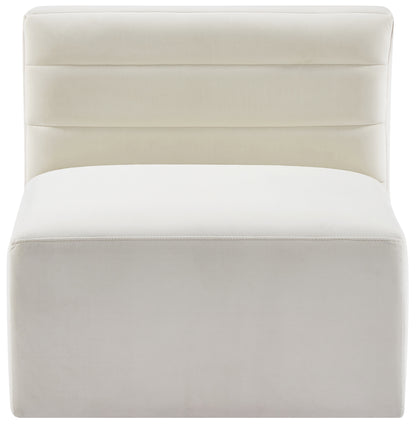 Amelia Cream Velvet Modular Armless Chair Armless