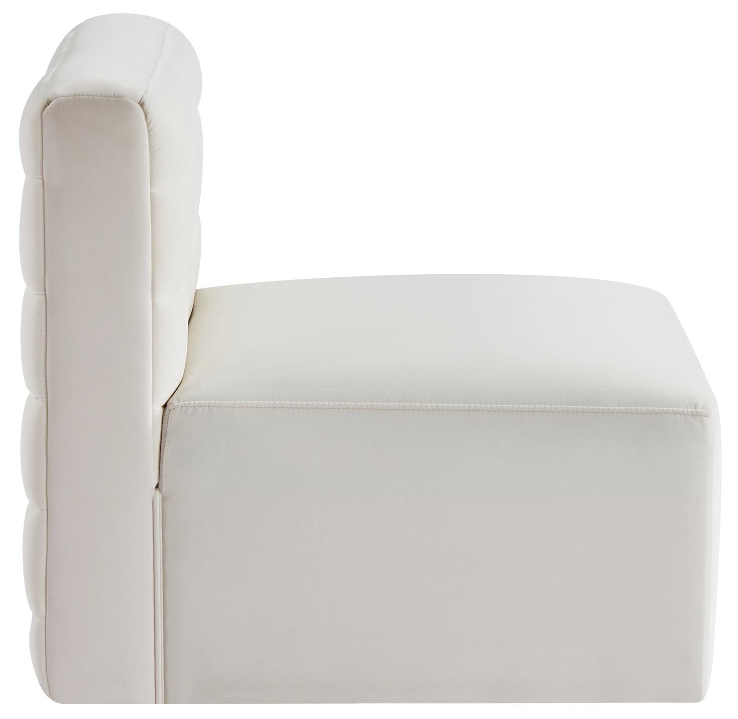 amelia cream velvet modular armless chair armless