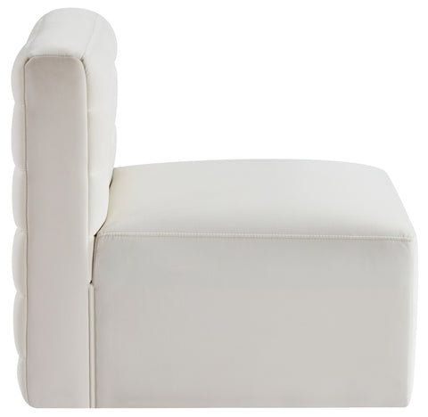 Amelia Cream Velvet Modular Armless Chair Armless
