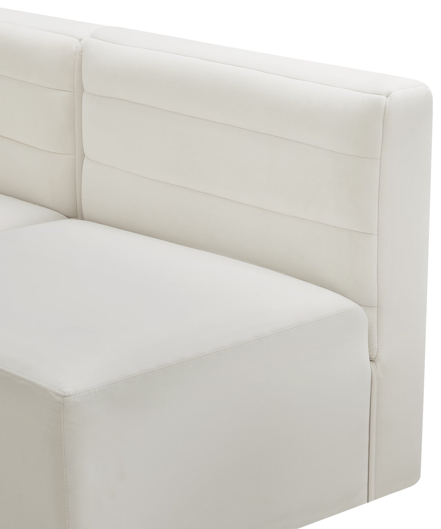 amelia cream velvet modular armless chair armless