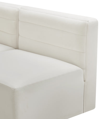 Amelia Cream Velvet Modular Armless Chair Armless