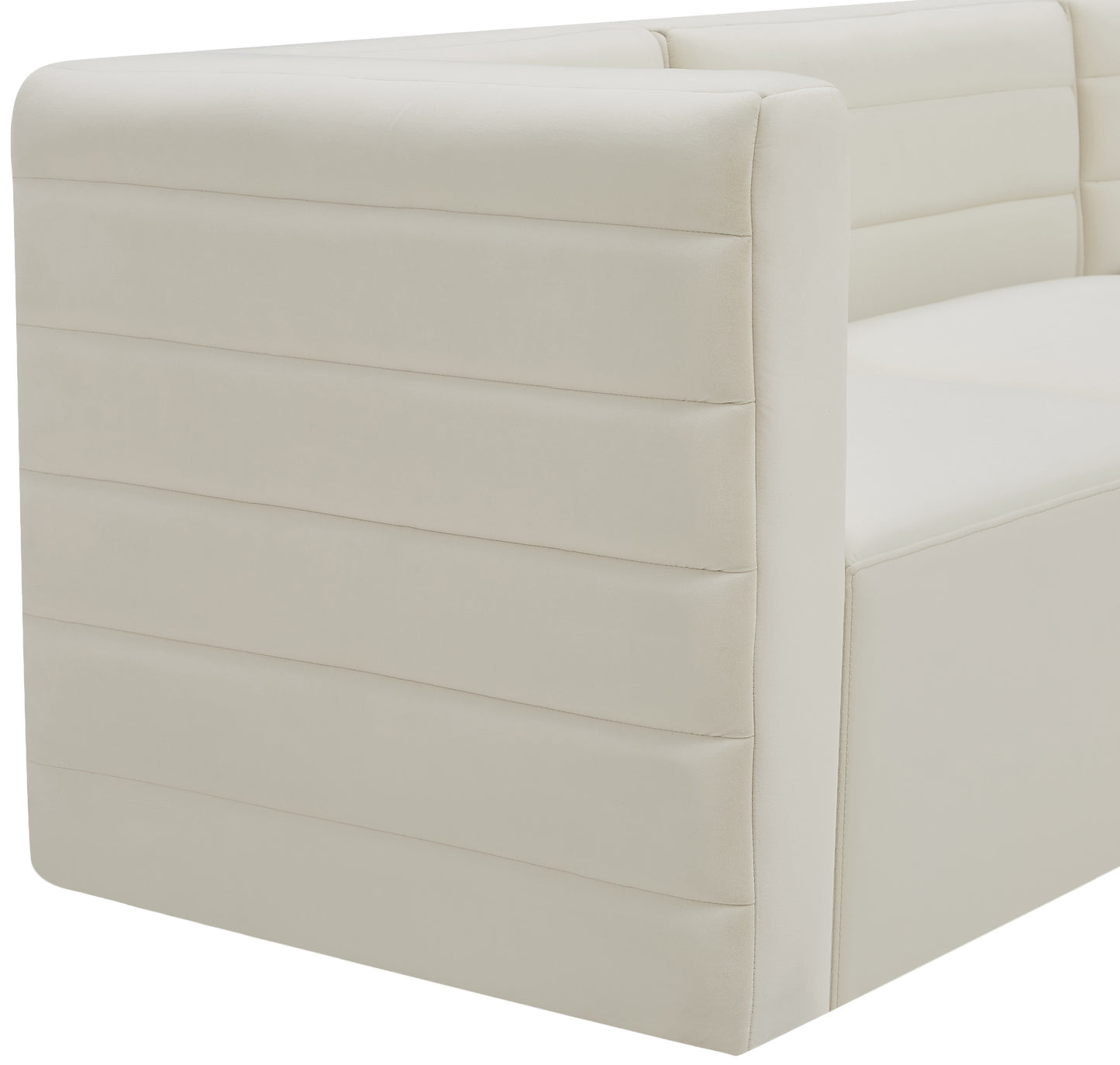 amelia cream velvet modular armless chair armless