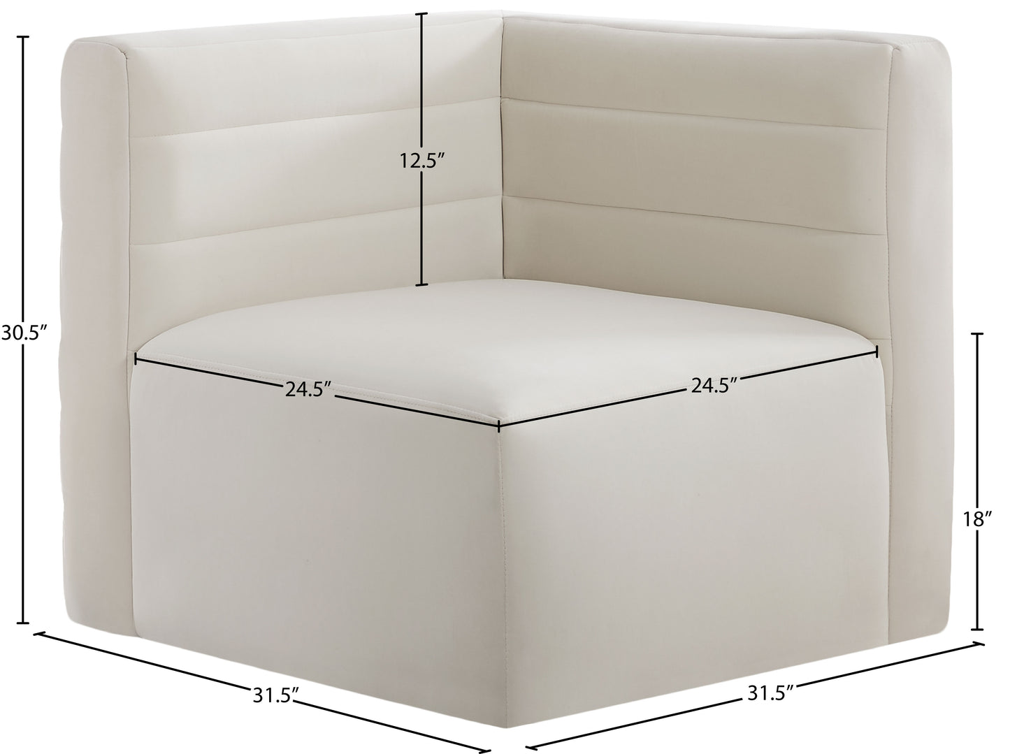 amelia cream velvet modular corner chair corner