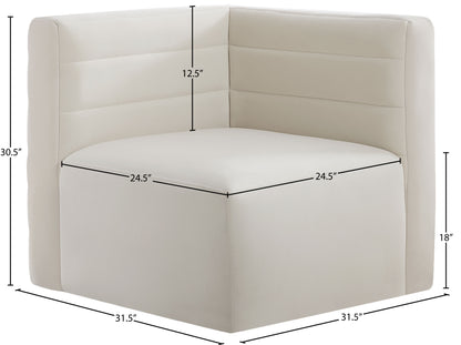 Amelia Cream Velvet Modular Corner Chair Corner