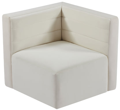 Amelia Cream Velvet Modular Corner Chair Corner