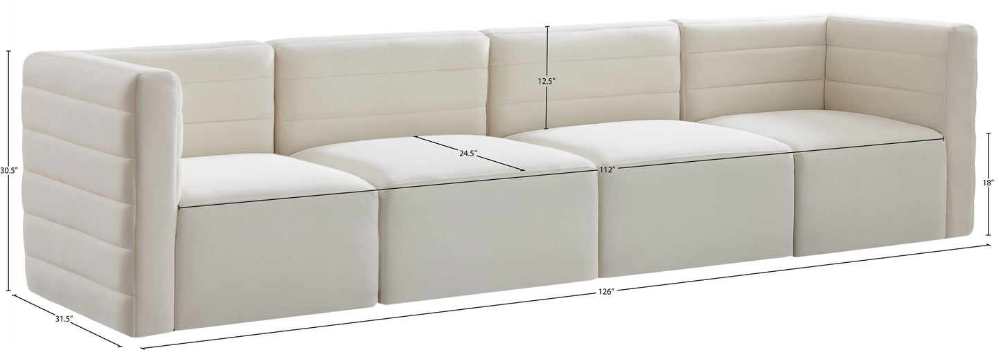 amelia cream velvet modular sofa s126