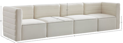 Amelia Cream Velvet Modular Sofa S126