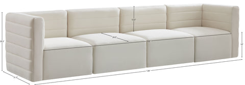 Amelia Cream Velvet Modular Sofa S126
