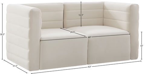 Amelia Cream Velvet Modular Sofa S63