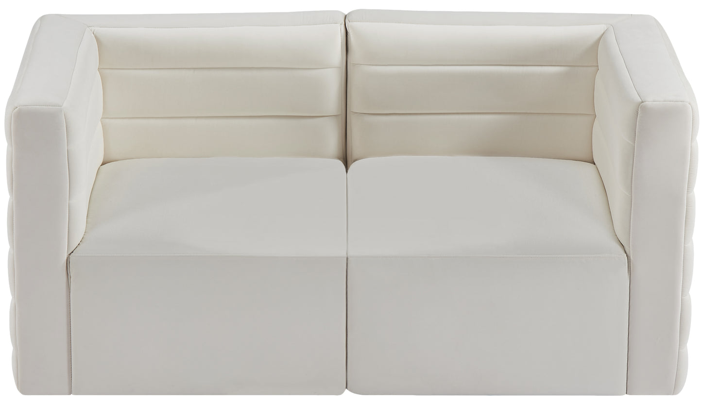 amelia cream velvet modular sofa s63