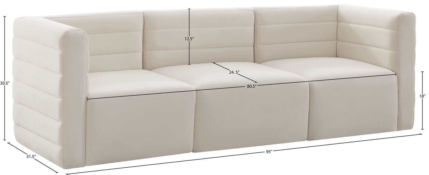 amelia cream velvet modular sofa s95