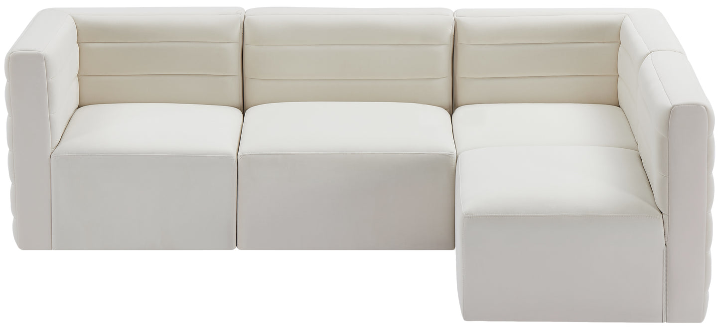 amelia cream velvet modular sectional sec4a