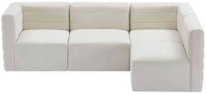 Amelia Cream Velvet Modular Sectional Sec4A