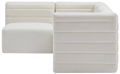 Amelia Cream Velvet Modular Sectional Sec4A