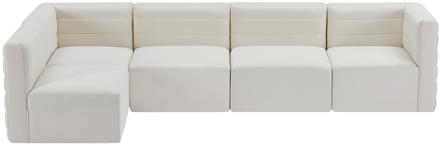 amelia cream velvet modular sectional sec5a