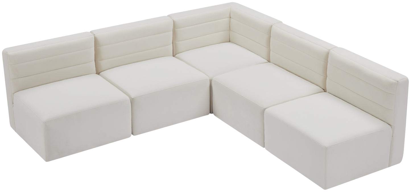 amelia cream velvet modular sectional sec5b