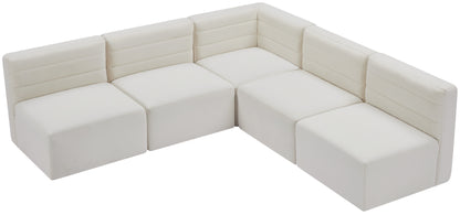 Amelia Cream Velvet Modular Sectional Sec5B