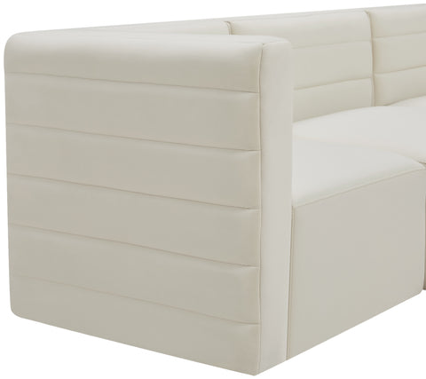 Amelia Cream Velvet Modular Sectional Sec5C
