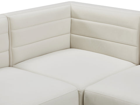 Amelia Cream Velvet Modular Sectional Sec5C