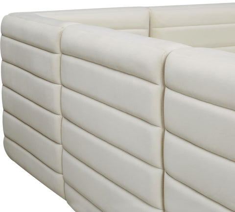 Amelia Cream Velvet Modular Sectional Sec5C