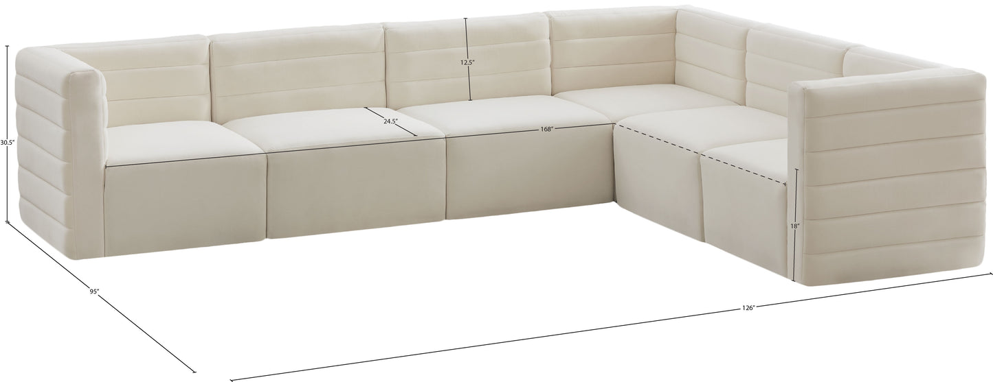 amelia cream velvet modular sectional sec6a