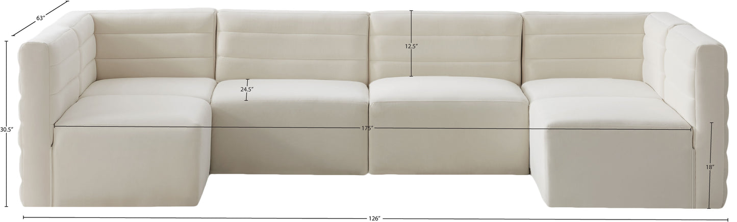 amelia cream velvet modular sectional sec6b