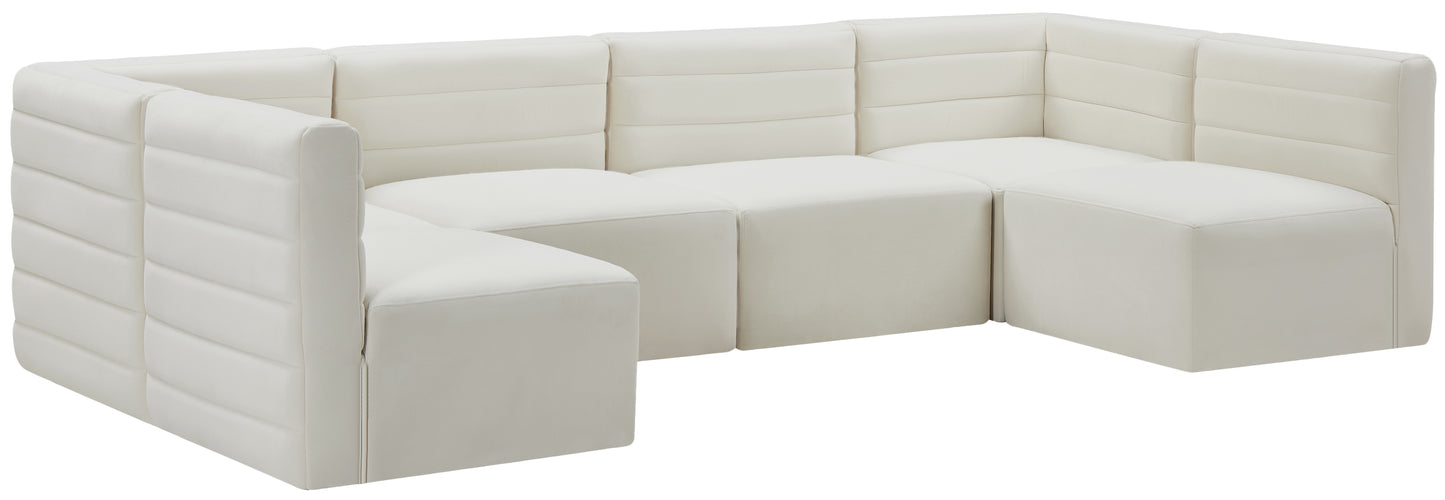 amelia cream velvet modular sectional sec6b