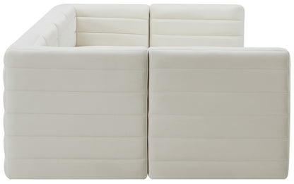 Amelia Cream Velvet Modular Sectional Sec6B