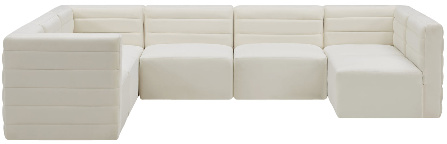 amelia cream velvet modular sectional sec7a