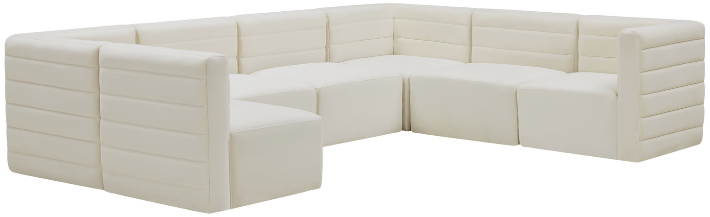 amelia cream velvet modular sectional sec7a