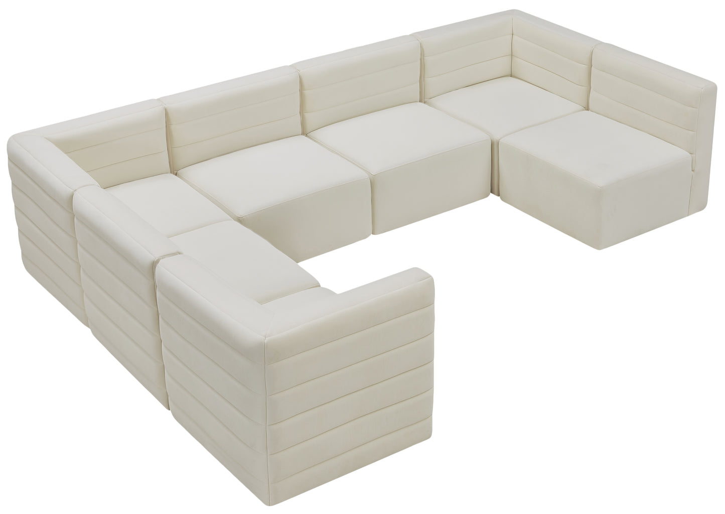 amelia cream velvet modular sectional sec7a