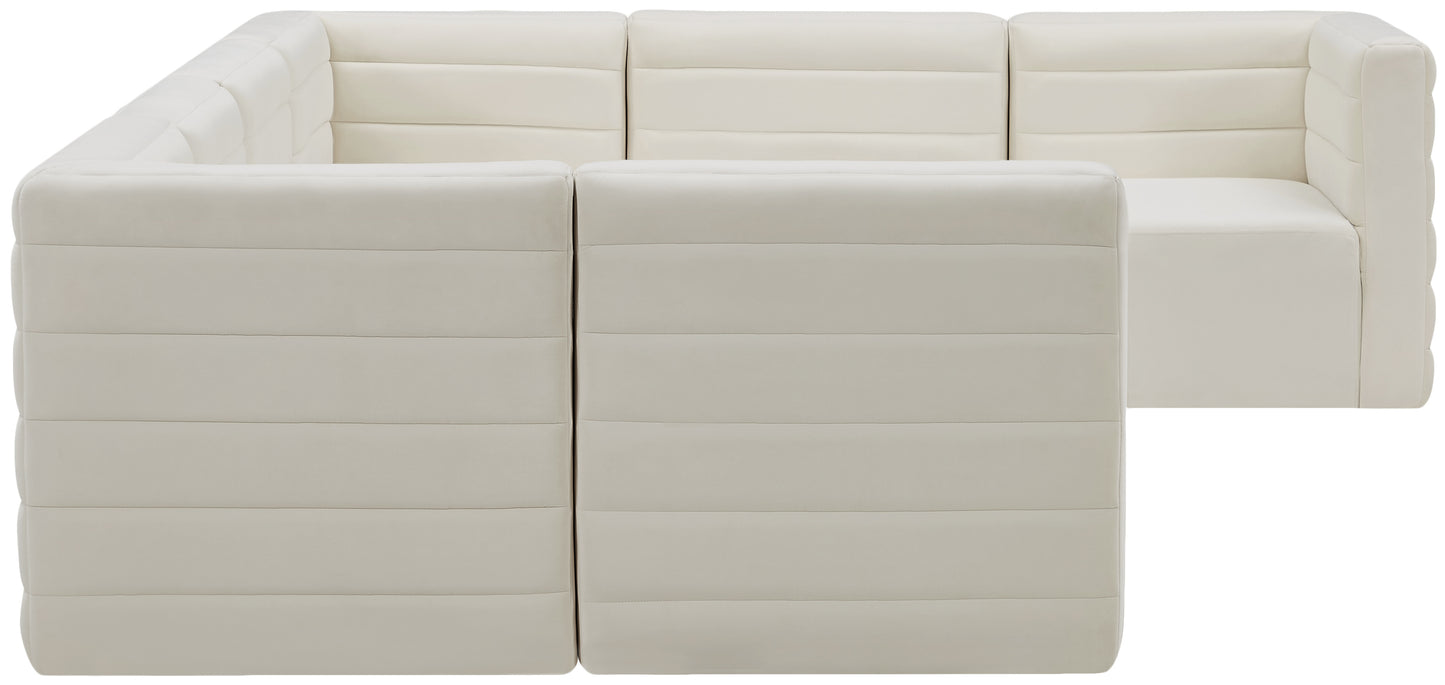 amelia cream velvet modular sectional sec7a