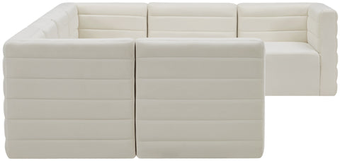 Amelia Cream Velvet Modular Sectional Sec7A