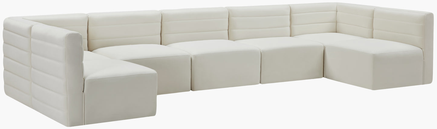 amelia cream velvet modular sectional sec7b