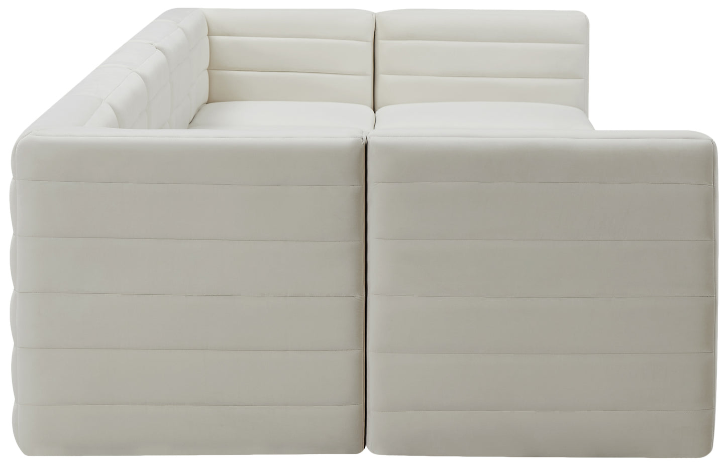 amelia cream velvet modular sectional sec7b