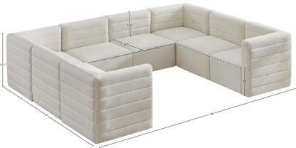 Amelia Cream Velvet Modular Sectional Sec8A