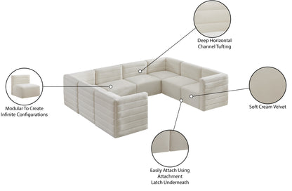 Amelia Cream Velvet Modular Sectional Sec8A