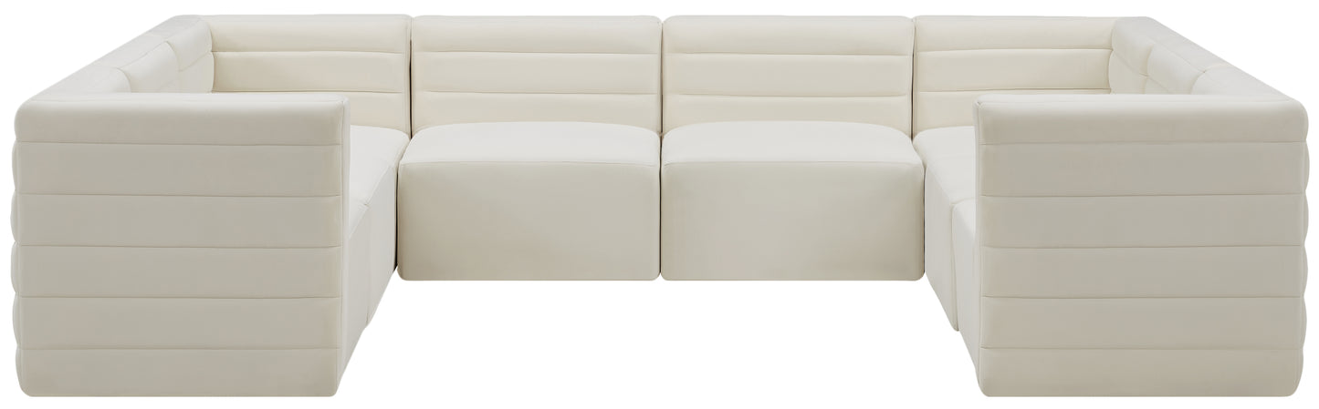 amelia cream velvet modular sectional sec8a