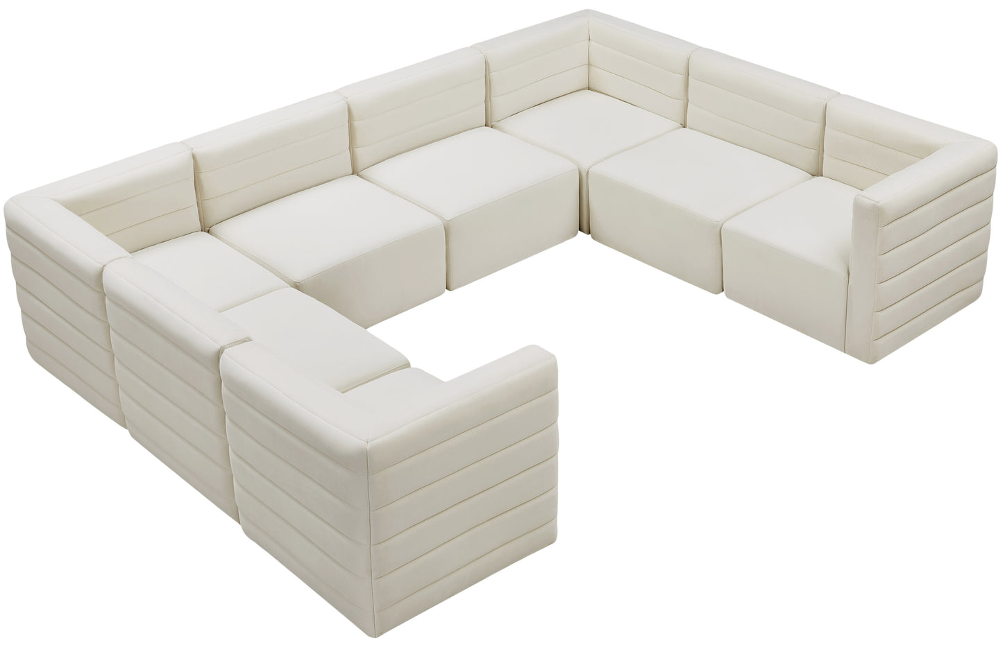 amelia cream velvet modular sectional sec8a