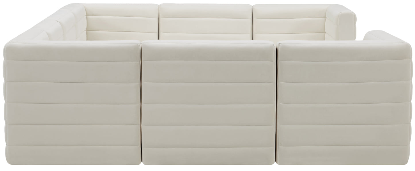 amelia cream velvet modular sectional sec8a