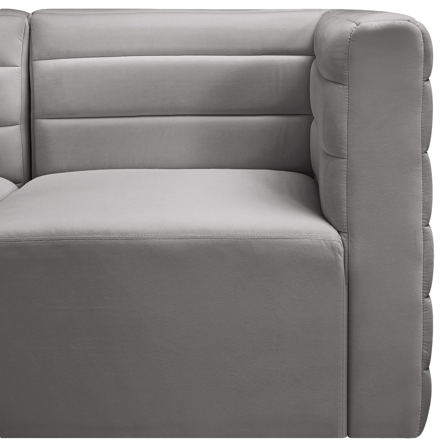 amelia grey velvet modular armless chair armless