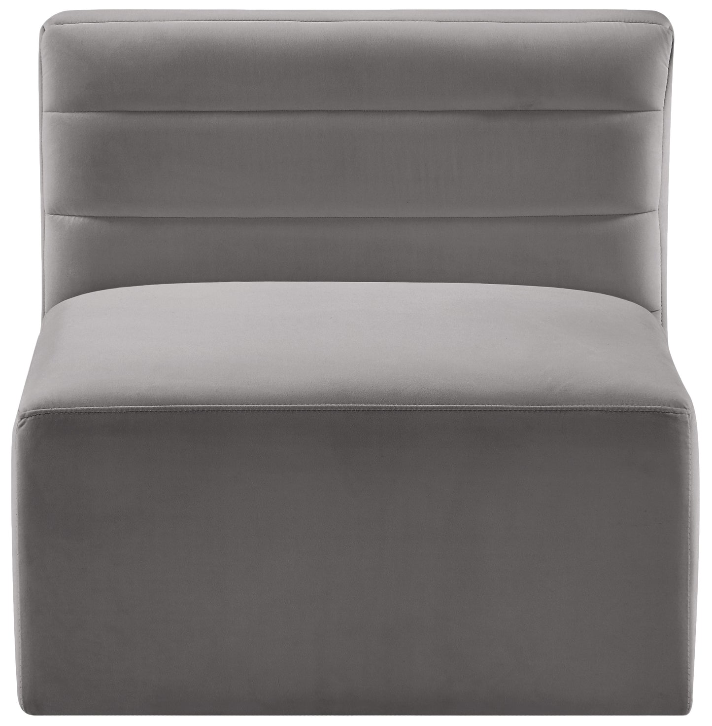 amelia grey velvet modular armless chair armless