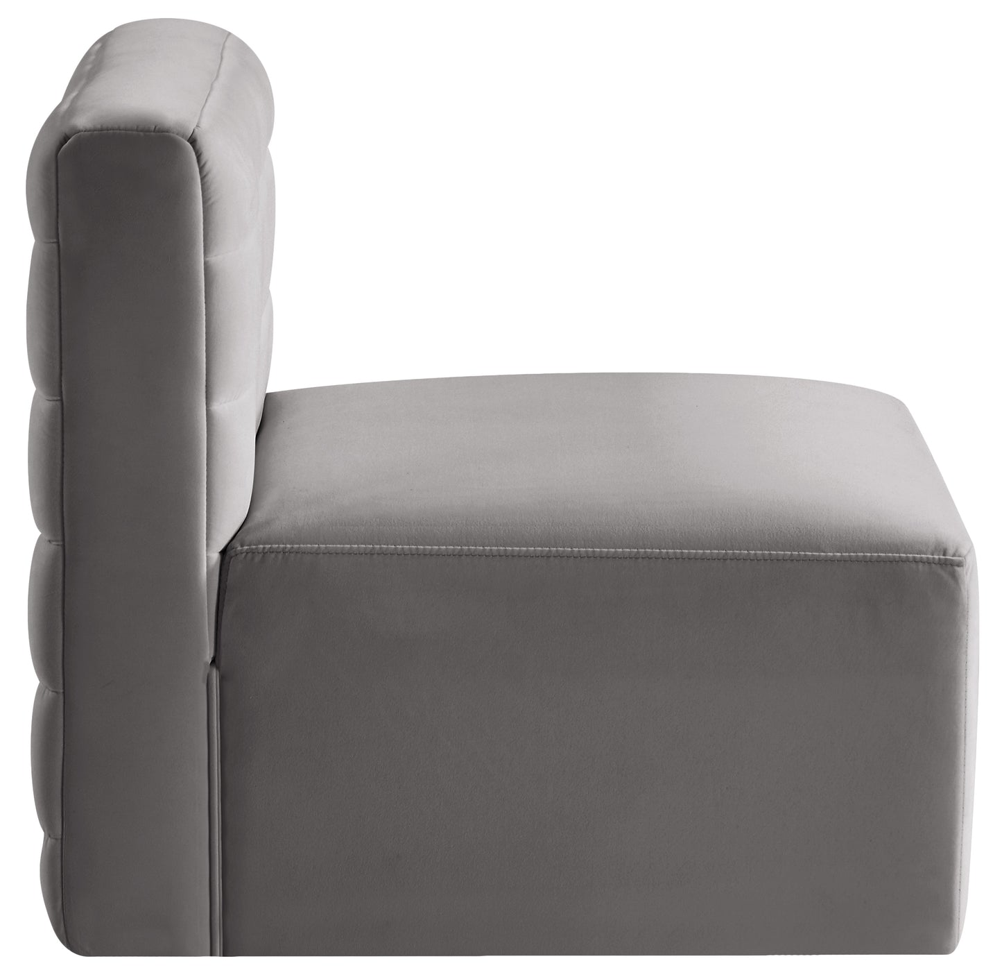 amelia grey velvet modular armless chair armless