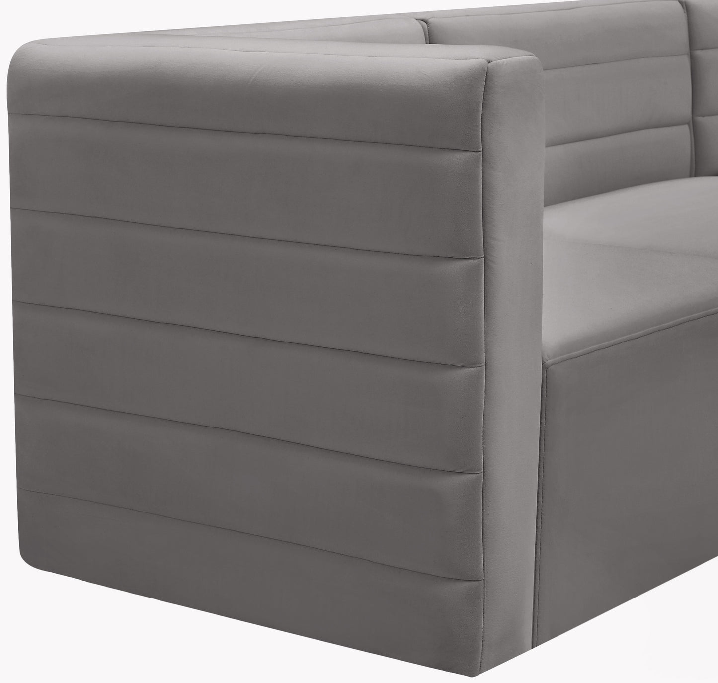 amelia grey velvet modular armless chair armless
