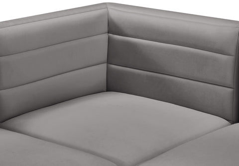 Amelia Grey Velvet Modular Corner Chair Corner