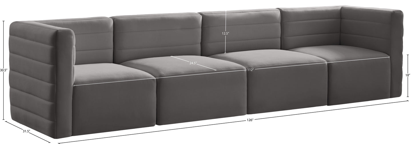 amelia grey velvet modular sofa s126